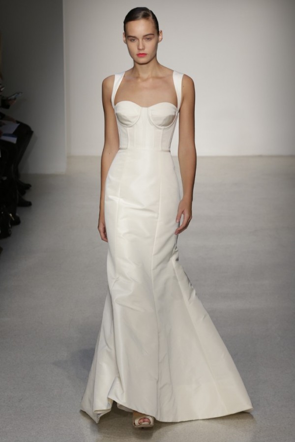 amsale bustier wedding dress 2013
